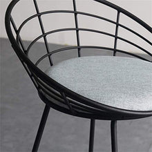 XHCP Mobili Soggiorno Sgabelli Sgabello da Bar Seggiolone per Colazione con Gambe in Metallo Nero e Sedile Imbottito in Tessuto di Lino per Cucina Sgabello da Pub, Design Semplice e MOD