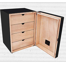 Umidificatori,Scatola Per Sigari Per Sigari Scatola Per Sigari Multistrato Di Grande Capacità Armadio Per Sigari In Legno Di Cedro Armadio Per Umidificazione Con Igrometro (Colore: Nero, Dimensioni: