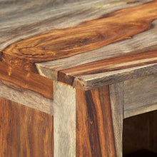 FAMIROSA Credenza Grigia 100x30x50 cm in Legno Massello di Sheesham