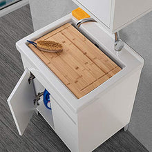Asse lavapanni in legno di bambù, L.50,7 x P. 31,5, miele naturale, per vasca LAVATOIO in ceramica 60x50