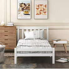 Letto singolo in legno di pino massiccio, struttura per camera da letto, letto in legno, con testiera per adulti e bambini, adatto a materassi da 90 x 190 cm