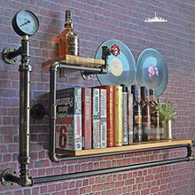 LHQ-HQ Cremagliera del Vino, Tubo di Ferro battuto Loft Parete in Legno massello Vino Rack Vino Appeso Bar Rack, Stand di Esposizione