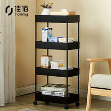 LYM &ripiano di stoccaggio Cucina Scaffale, Multi-Funzione Domestica Storage Rack da Terra Carrello con Ruote scaffalatura a 4 Strati Scaffale di Finitura
