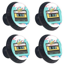 Set di 4 maniglie rotonde per armadio da cucina, credenza, cassettiera, cassettiera, con viti, per cucina, comò, armadietto, bagno, armadio anni '90, nastro musicale colorato