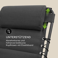blumfeldt California Dreaming - Lettino Prendisole, Imbottitura 4 cm, Schienale Regolabile, Struttura in Acciaio, Cuscino Rimovibile e Regolabile, Sistema PureRelaxation, Ergonomico, Grigio