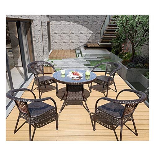 HLZY Tavolo in Vimini in Rattan mobili in Patio e Set Sedia, Tavolo da Giardino e sedie da Giardino all'aperto in Rattan Set tavolino da caffè con Conversazione per Giardino all'aperto