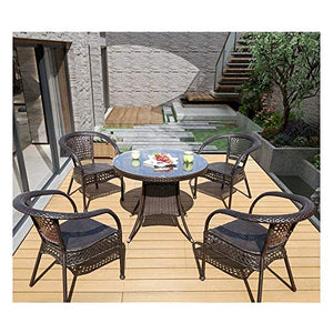HLZY Tavolo in Vimini in Rattan mobili in Patio e Set Sedia, Tavolo da Giardino e sedie da Giardino all'aperto in Rattan Set tavolino da caffè con Conversazione per Giardino all'aperto