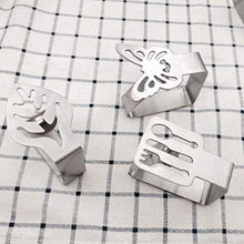 DOITOOL 4Pcs Tovaglia Clip Decorativo in Acciaio Inox Addensare Foglia Farfalla A Forma di Fiore Tovaglia del Morsetto del Supporto della Copertura di Tabella Morsetti per La Primavera