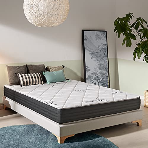 Naturalex | Viscosystem | Materasso Memory alla Francese 140x190 cm | Sistema Regolatore Di Pressione Aero Latex Extra Comfort | Adattamento Progressivo e Zone Riposo Indipendenti | Rigidità Media