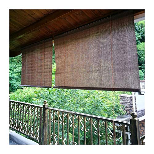 Parasole Avvolgibile, Terrazza Ombreggiatura, Polietilene Blocco Ventilazione Lega di Alluminio Appendiabiti con 2 Ganci Adesivi per Portici, Pergola, Passi Carrai (Color : Brown, Size : 0.75x2.5m)