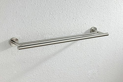 MBYW Portasciugamani Moderno Minimalista Portasciugamani Elegante per Il Bagno di Moda Portasciugamani con portasciugamani Doppio Rotondo in Acciaio Inox 304 Spazzolato