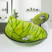 VBARV Toilette in Vetro per Bagno: sopra Il lavabo da appoggio lavabo Art lavabo Combinazione lavabo, con Kit di Installazione per drenaggio Pop-up Rubinetto per Bagno Cromato