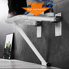 Sgabello Pieghevole Da Bagno, Sgabello Cambia Scarpe A Parete, Robusta Base In Acciaio Inox, Pieghevole E Luminoso, La Superficie Della Seduta È Lunga 39 Cm E Larga 45 Cm, Bianca E Gialla