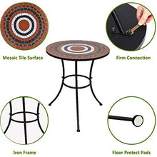 Set di tavoli da bistrot in mosaico per esterni, patio, pub, sedia da pranzo pieghevole, ideale per piscine, salotti, camere da letto, balconi, prati, cortili, giardini (Tavolo D 2 Sedie D)