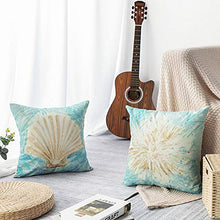 Artscope Federe Cuscini Divano Poliestere Biancheria Gettare Set di 4 Decorativo Caso Federa per Cuscino Divano Letto Auto, 45 x 45 cm (Conchiglia/Riccio di Mare/Corallo/Stella Marina)