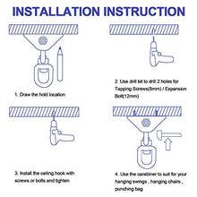 Wodasi Gancio per Soffitto, Gancios per Soffitto, Gancio per Soffitto SUS304 Acciaio Inossidabile Gancio, Gancio soffitto Girevole a 360°Gancio Altalena SUS304 Ganci di Sospensione
