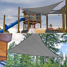 Eterbiz - Tenda parasole a vela, 3 x 3 x 3 m, triangolare, resistente all'acqua, per giardino, cortile, 95% blocco UV con corda (grigia)