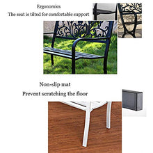 Necessità quotidiane Panchina da giardino con patio da 51 pollici Sedile intagliato in metallo per esterni, panchina in metallo per parco con braccioli e schienale, mobili da giardino con veranda sul