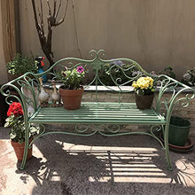 Creative LDF Sedia da Giardino in Metallo con Panca da Giardino, Sedia da Giardino, Mobili da Giardino, Bella Panchina Vintage Shabby con Schienale