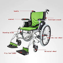 Sedie A Rotelle Semoventi, Manuale di Viaggio di Transito Portatile, Lega di Alluminio Leggera Pieghevole per Anziani da Casa Scooter Disabili con Freno Carrello per Scooter per Anziani/Disabili A