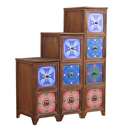 KQP Armadio di Stoccaggio Multifunzionale Retro di Legno Solido cassetto Governo di immagazzinaggio Ultra-Stretta Credenza Camera Locker Salva Spazio (Color : Brown, Size : 20x35x78cm)