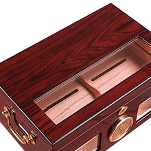 ZYING Cigar Humidor a Mano in Legno Cigar Box Desktop Humidor con igrometro e umidificatore, Cedar divisore detiene Il 100 sigari