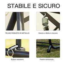 miozzi Dondolo da Giardino 3 Posti con Tettuccio Crema 200x125x170 cm