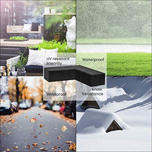 Fodere per mobili da giardino 215x215x87cm, Copridivano per patio a forma di L, Copridivano da esterno impermeabile, Anti-vento, antipolvere per pioggia e neve, Anti-sbiadimento, Copertura per mo