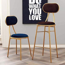 LWW Sgabelli, Ferro battuto nordici il trucco di stile Stool Sgabelli, tessuto caffetteria Possibilità sedia alta Sgabello Tempo libero High Chair Decoration Sgabello,Blu