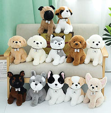 YiXing 1pc 22/30/40cm simulazione Akita Bichon Boxer Bulldog barboncino carino cane razza peluche per bambini regalo farcito bambola morbida (colore : 1, altezza: 25 30cm)