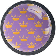 Golden Queen Crown Purple Pomelli per Porta Set di 4 Pomelli per Mobili Manopole per Cassetti Cucina Armadio Vetro