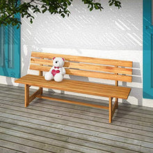 INTERBUILD REAL WOOD Peninsula Set di mobili da Giardino per Esterno in 3 Pezzi, Teak Dorato (1 Tavolo + 1 Panca con Schienale + 1 Panca Senza Schienale)
