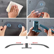 JSF Porta Asciugamani Adesivo, Porta Salviette Parete a Due Bracci 62cm, Appendi Asciugamani Bagno, Anello Portaasciugamani Senza Fori, Barra Cucina Muro Supporto Asciugamano Doccia, Bianco - Plastica