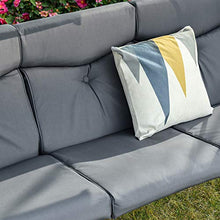Outsunny Dondolo 3 Posti da Giardino o Balcone con Tettuccio Regolabile e 2 Tavolini, per Esterno, Grigio 278x125x177cm