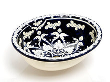 Dolores ovale lavabo ovale con bordo in ceramica Talavera incasso/lavello lavabo dal Messico blu scuro
