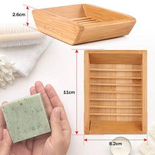 Rusee 2 Pezzi Portasapone,Porta Sapone in Legno,Portasapone in Legno Naturale Fatto a Mano,Scatola di Sapone per Sapone Spugne Bagno Doccia Cucina
