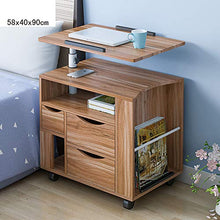 XIAOPENG Tavolo Portatile Multifunzionale in Altezza Regolabile con Cassetti Comodino Mobile e Sollevabile Comodino Salvaspazio Scrivania con Ruote