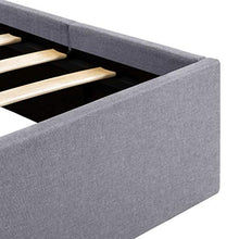 Tidyard Letto Idraulico Contenitore LED Grigio Chiaro Tessuto 140x200cm,Camera da Letto, Camera degli Ospiti o dormitorio
