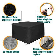 eeQiu Copertura Tavolo Esterno, Telo Protettivo per Tavolo e Sedie da Esterni, Utilizzato per Mobili da Giardino, Impermeabile, Antipolvere e Resistente ai Raggi UV 125x125x74CM