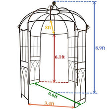Outour®, gazebo a 4 lati a forma di gabbia per uccelli; traliccio ad arco in ferro battuto; gazebo, supporto per piante, viti e fiori