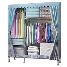 Armadio semplicità Tela Organizzatore Riporre I Vestiti Noleggio Portatile Hanging Scaffalature Metalliche Robusta Home Camera Blue Room 130X46X175CM MXJ61