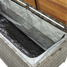 BIGTO - Panca portaoggetti da giardino, in polirattan, colore: grigio, 120 x 50 x 50 cm