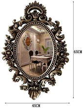 HFFFHA Specchio Specchio da Bagno retrò Europeo Specchio per Trucco Ovale da Soggiorno Semplice da Interno Specchio per Trucco Largo X Alto 45X65Cm Specchio per Trucco Spin