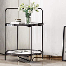 DGHJK Mobili per la casa, comodini Moderni per Soggiorno a 2 Livelli, comodini per Camera da Letto, tavolino Rotondo con Divano in Marmo, 18,5x23,6 Pollici