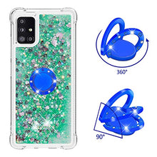 Custodia Samsung Galaxy A51 5G Squillo della Base del Telefono TPU Brillantini Diamond Liquido Telefono Bumper Case（Amore Verde）