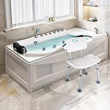 Sedia da doccia con schienale 6 marce Sedia da bagno per anziani regolabile Sedia da doccia Panca Sgabello Sedile Sedia da bagno antiscivolo-bianca