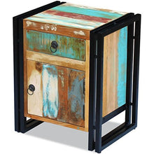 Festnight Comodino Camera da Letto stile Vintage in Legno Massello Anticato con Cassetto