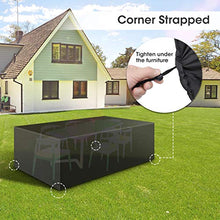 HOCOSY Coperture per Mobili da Giardino, 200 x 160 x 70 cm, Protezioni UV impermeabili, Coperture per Giardino Rettangolari, Copertura per Tavolo da Esterno Tessuto, Tissu Oxford-Noir