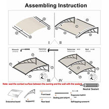 WAKTN-Pensilina Tenda da Sole per tettoia per Veranda, Tenda da Sole, Parasole Esterno Porta per Tetto Trasparente/Bordo di Resistenza Nero (Dimensioni: 60 cm x 100 cm)