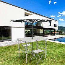 Sunkorto - Tavolo da picnic pieghevole per 2 persone, con 2 sgabelli, 0,9 m, in lega di alluminio, altezza regolabile, portatile, per attività all'aperto, campeggio, pranzo, barbecue, feste